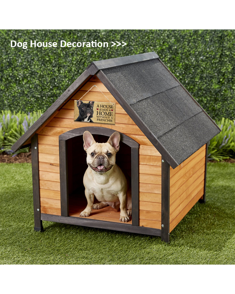 Dog Accessories Tags Rectangular Wooden Pet Tag Pendant Animal Sign Plaques Wood Sign Dog House Home Decoration front-3