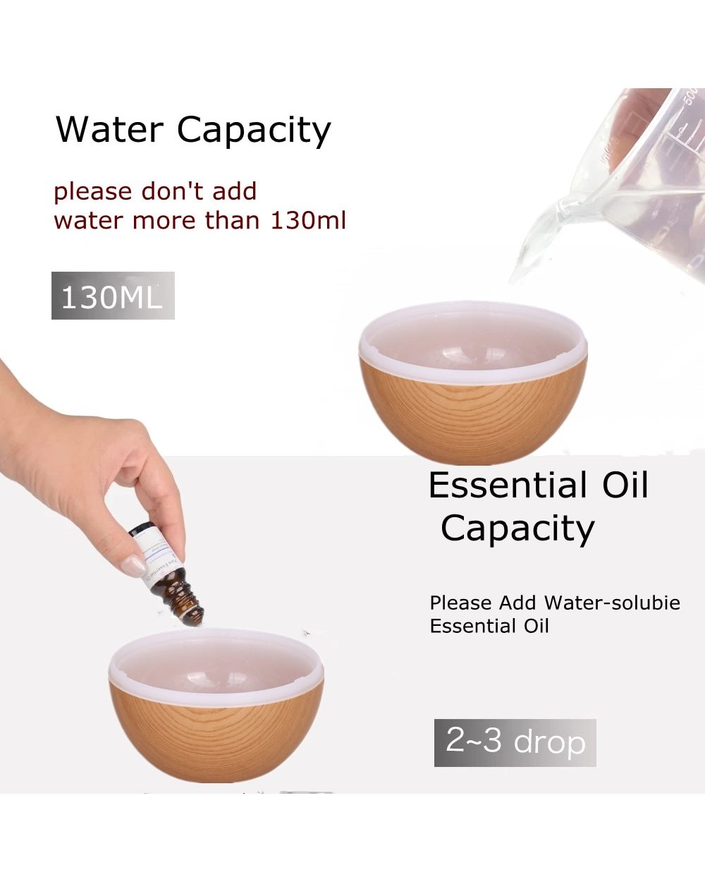 Mini Air Humidifier LED Night Light Electric Essential Oil Diffuser Aromatherapy Home front-4