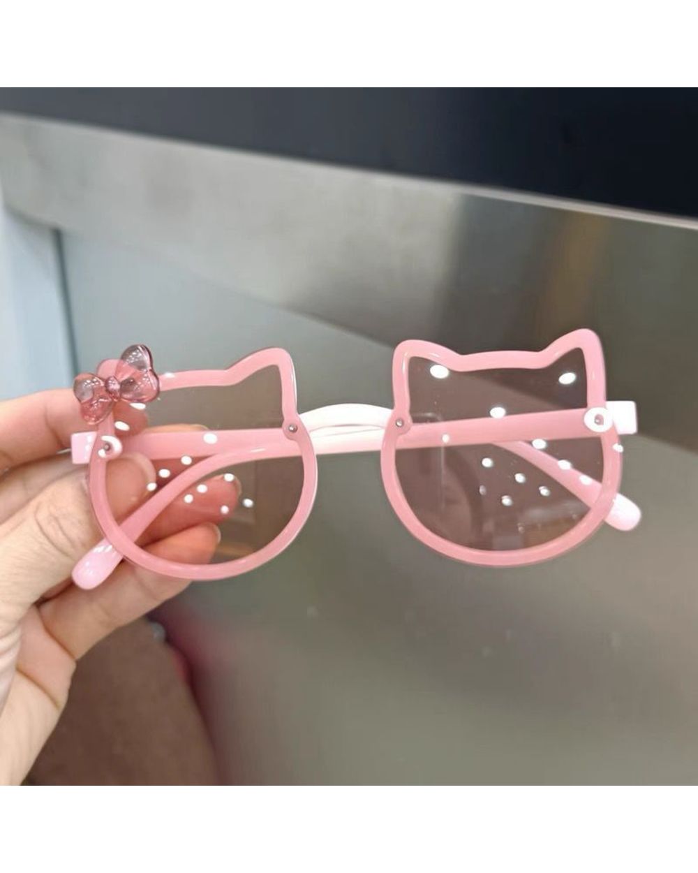 Summer Children Cute Kitty Sunglasses Acrylic Bow Outdoor Uv Protection Sun Glasses Baby Girls Classic Kids Boy Uv400 E front-0