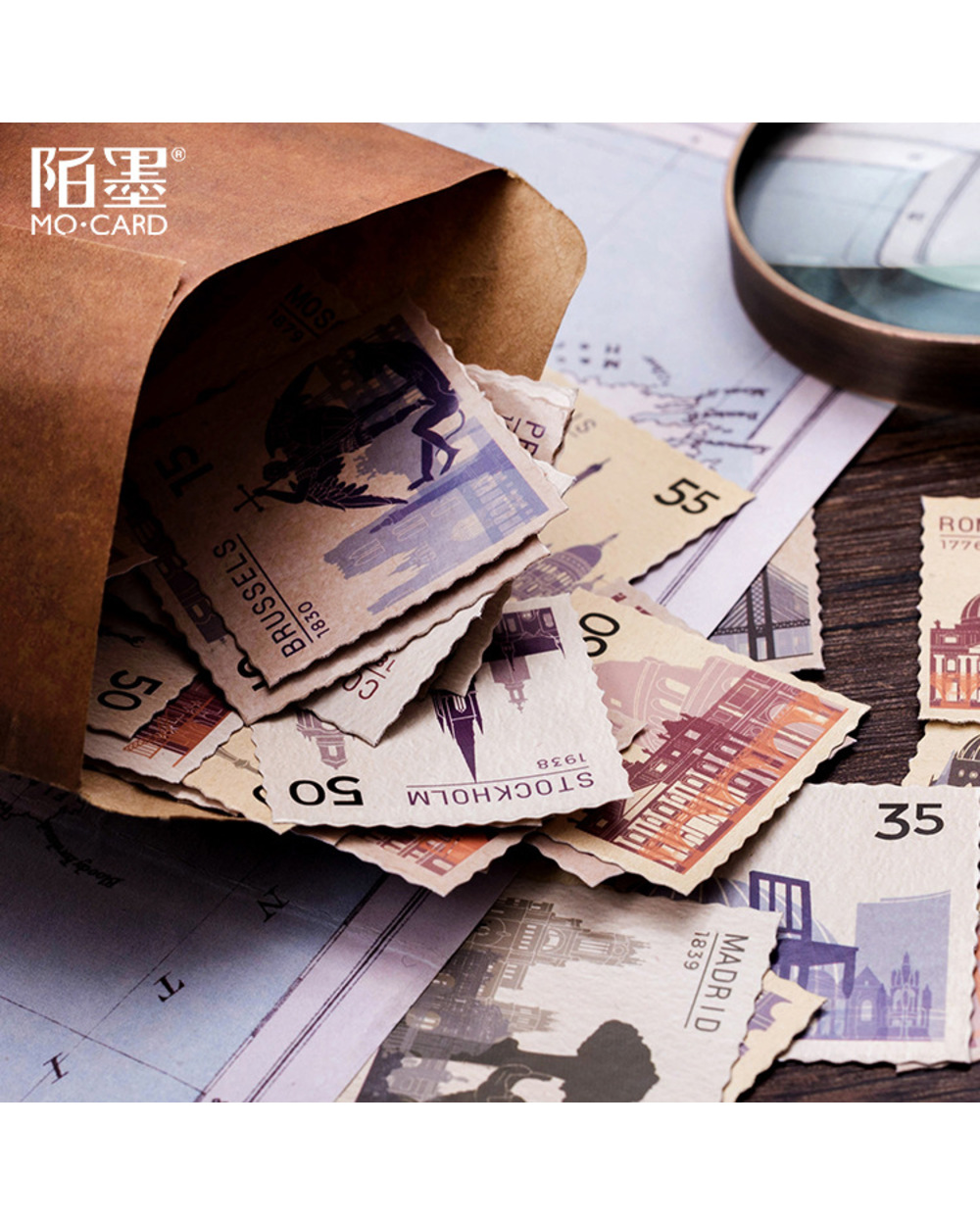 45 Pcs/Lot Vintage Stamp Decorative Sticker For Diary Scrapbook Album Diy Stickers Decoration Craft front-2