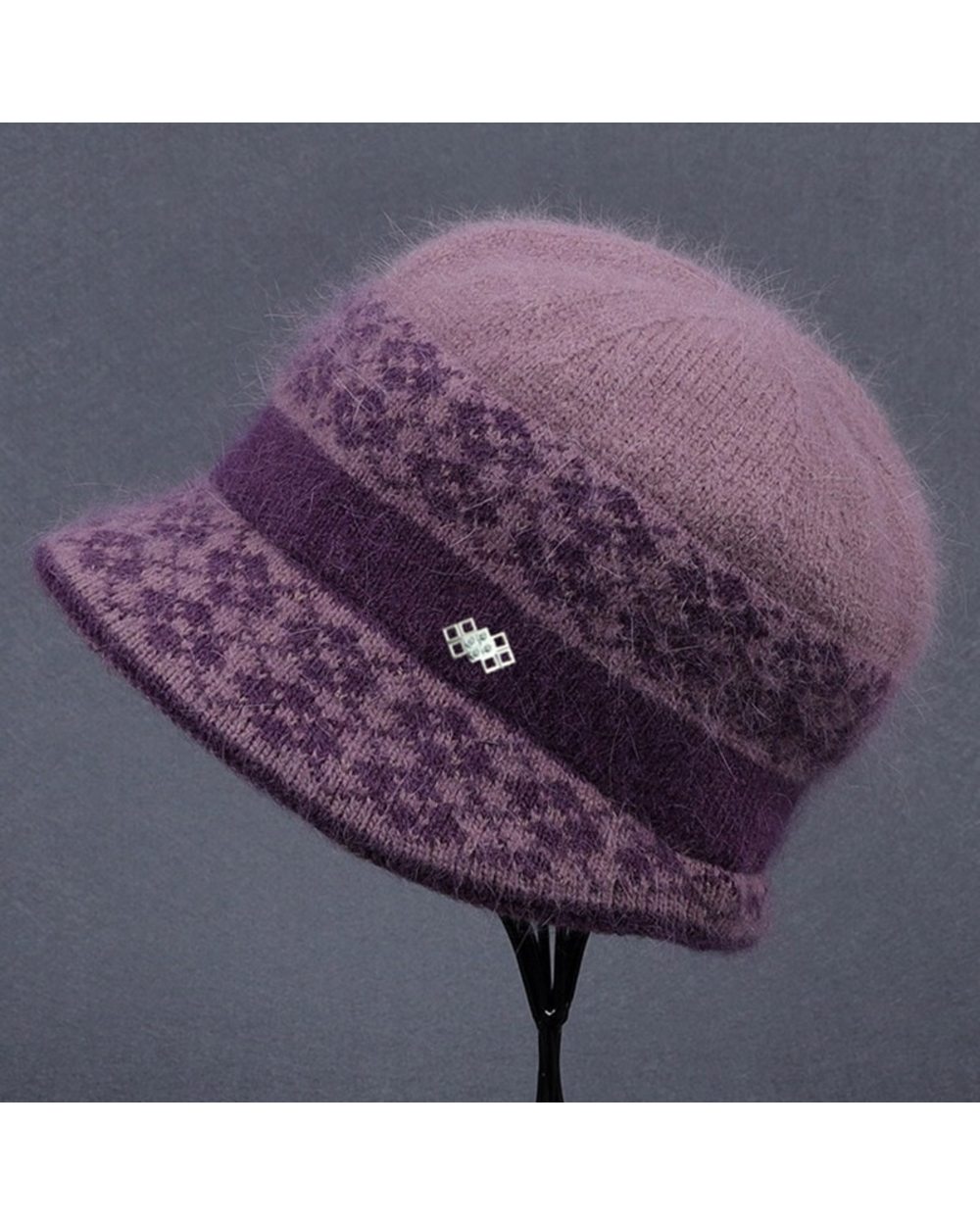 Winter Warm Rabbit Furblended Hat For Women Knitted Hat For Mom Rabbit Fur Beanie Hat Lady Cap Fall Hat Cap front-2