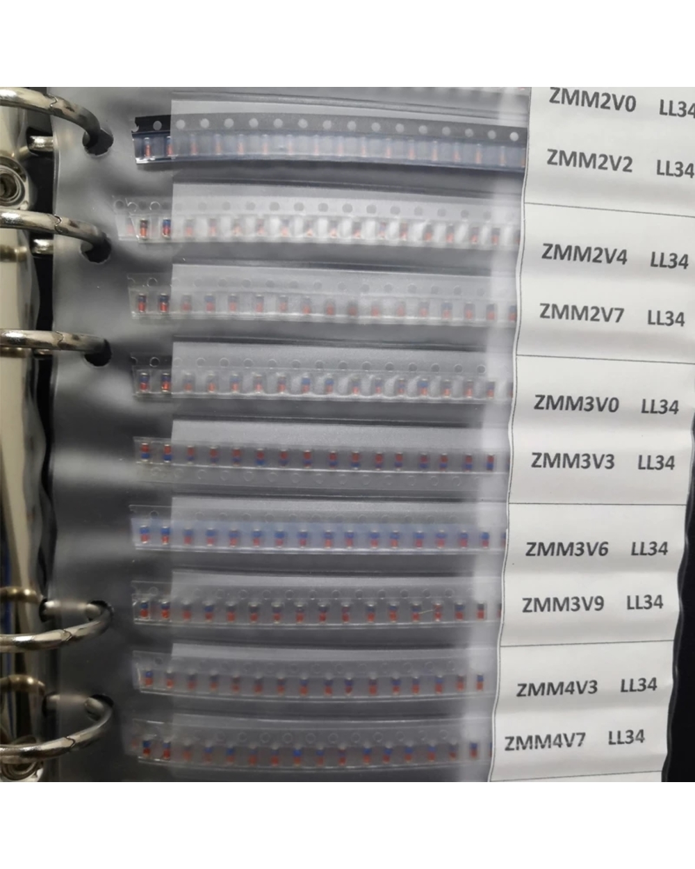 Ll34 Smd Zener Diode Book Ll4148 1/2W 2V-510V 34Values Package Assorted Kit 0.5W Eries Sample Book Commonly Used Sample front-1