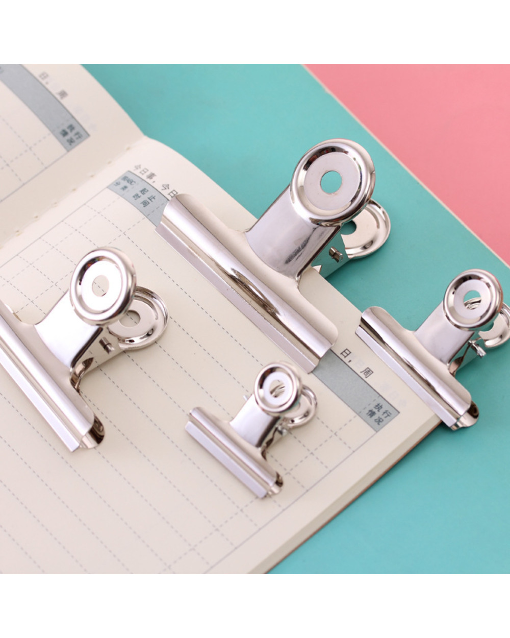 Stainless Steel Clips Silver Metal Dovetail Clip Paper Clips Ticket Holder Paper Documents Organizer School Office Stat front-3
