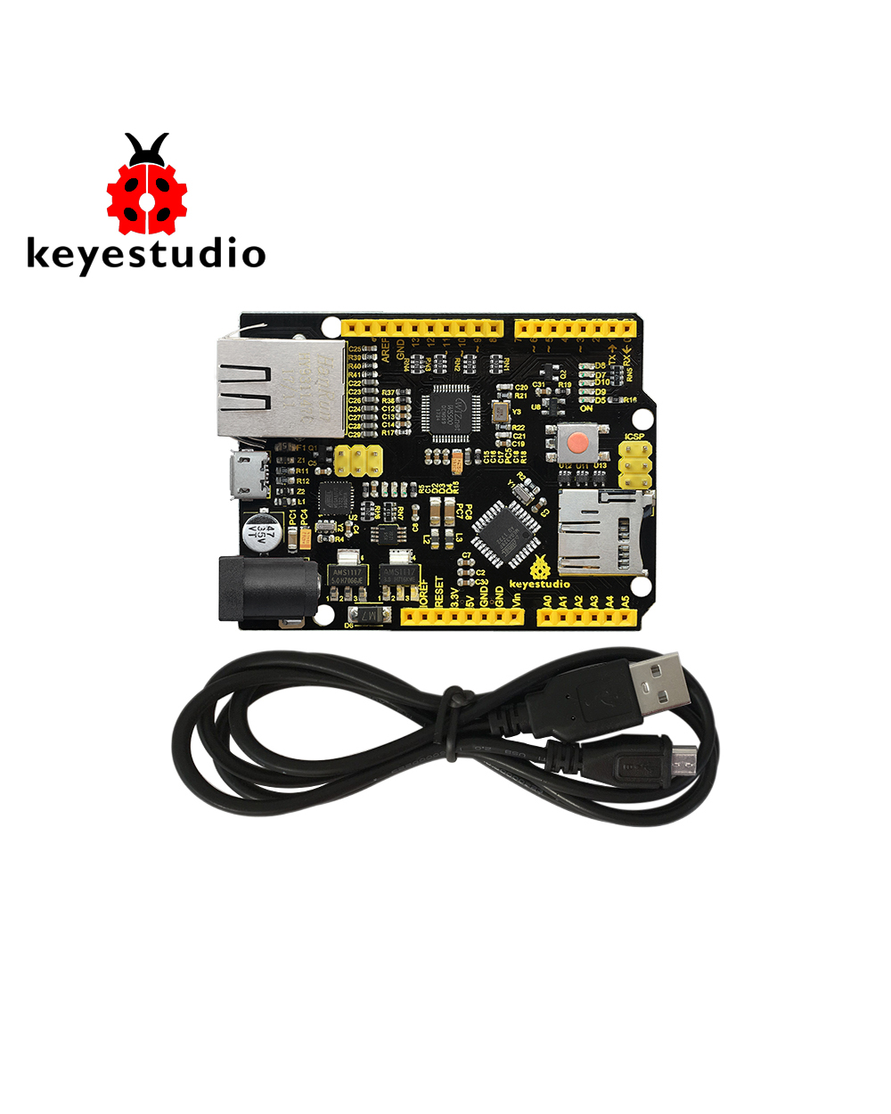 Keyestudio W5500 Ethernet Development Board For Arduino Diy Project (Without Poe) front-0