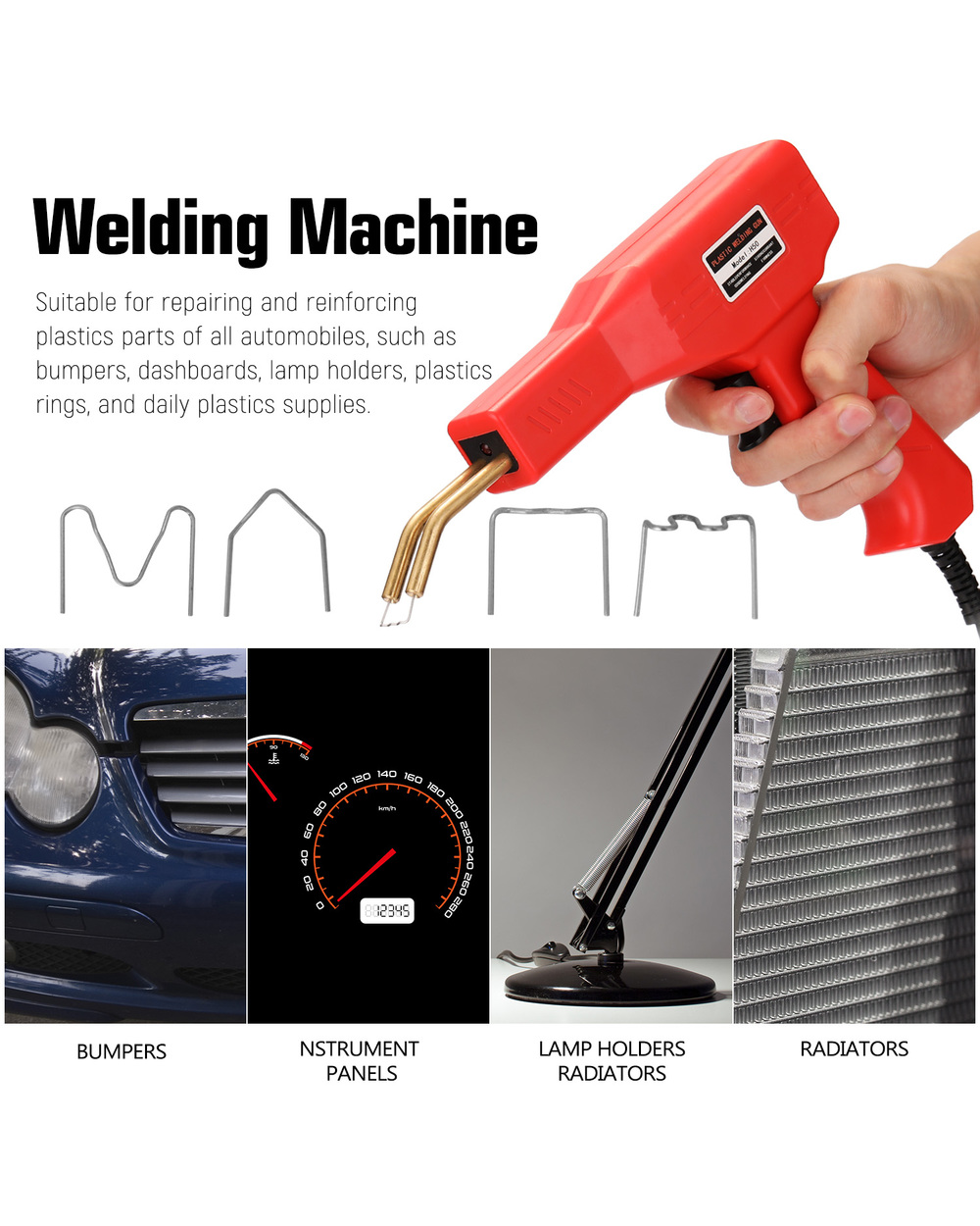 50W Handy Pic Welder Garage Tools Staplers Machine Staple Pvc Pic Repairing Machine Car Bumper Repair Stapler front-3