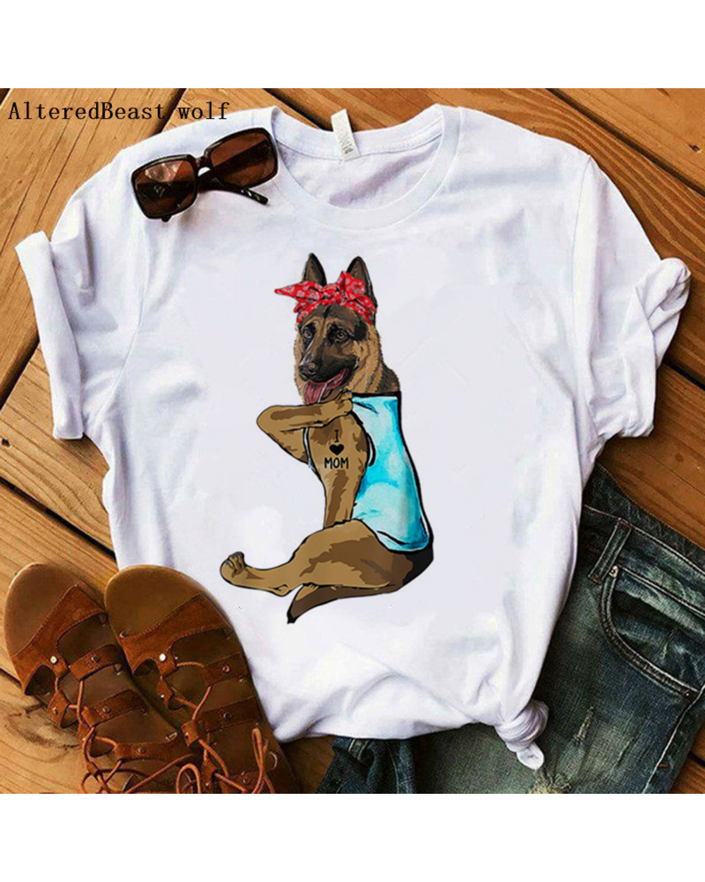 German Shepherd Mom Tshirt front-1