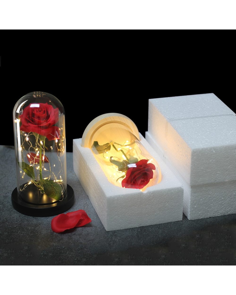 Flower Led Eternal Rose in Glass Valentines Gift for your girlfriend! front-4