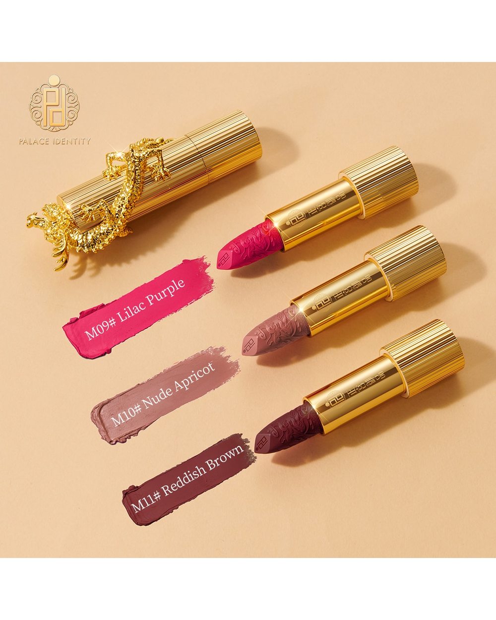 ZEESEA Palace Dragon Lipstick 3D Stereo Carved Authentic Velvet Matte Makeup For Lip New Color front-1