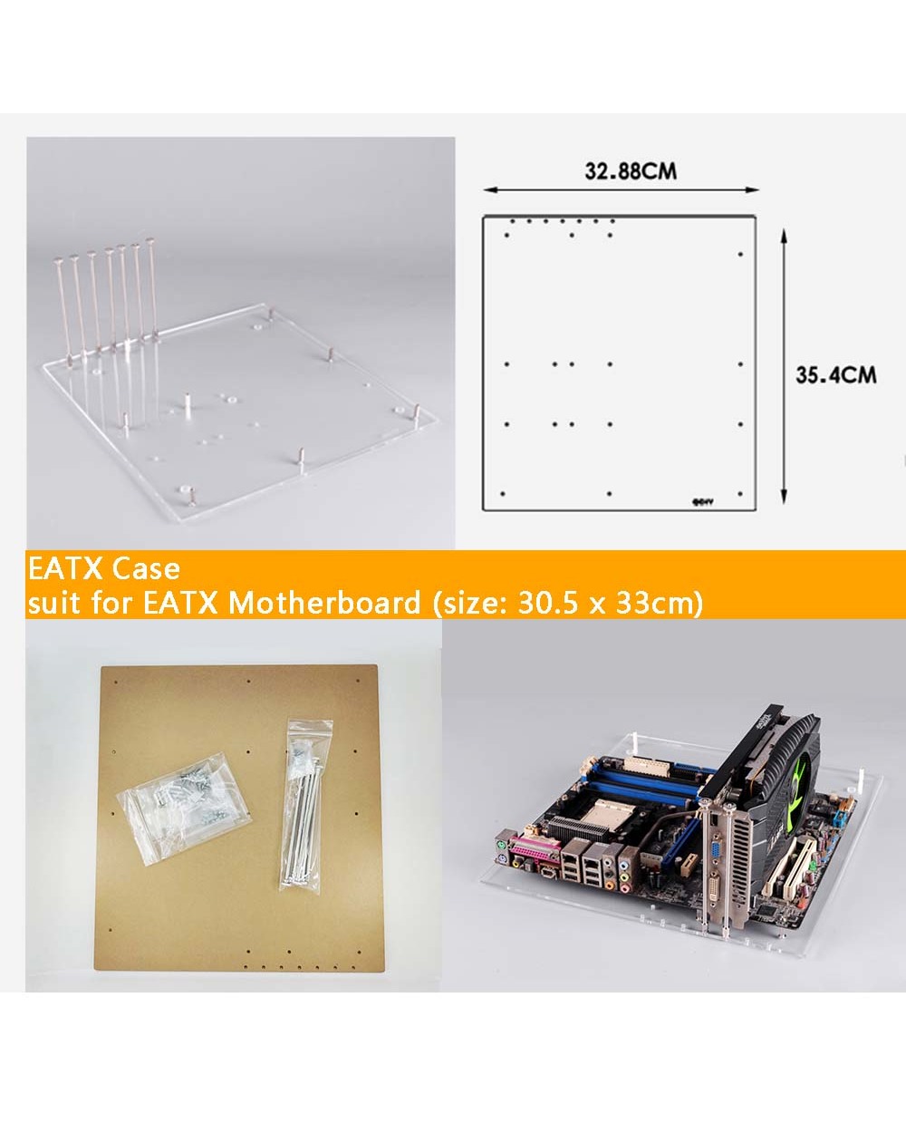 Pc Open Frame Test Bench Chassis Mini Itx Matx Eatx Atx Motherboard Computer Case Diy Wall Stand Vesa Back Hanger Holder front-2