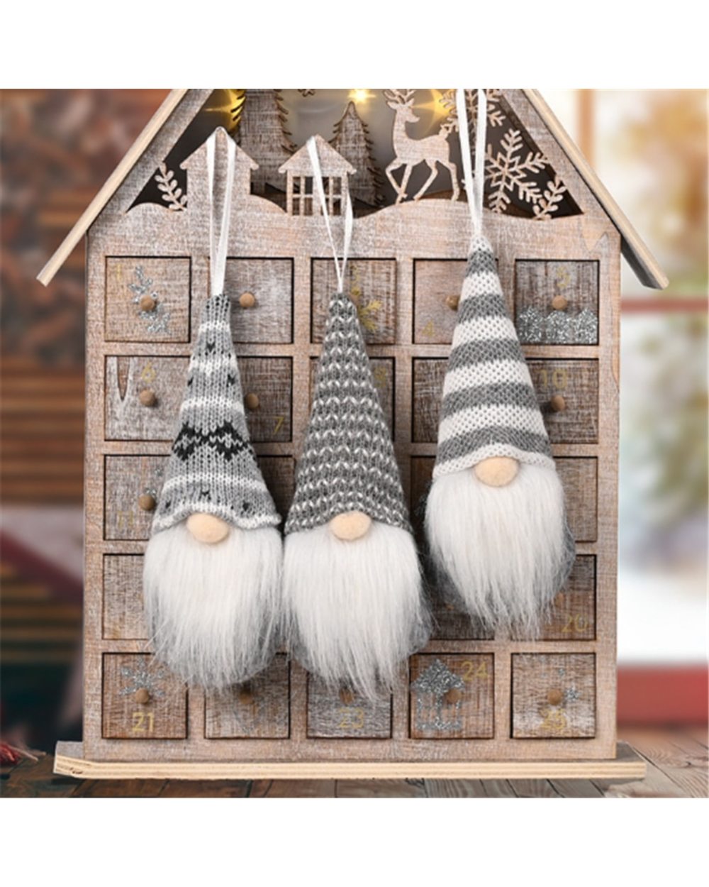 3pcs Forest Old Man Christmas Mini Doll Christmas Tree Pendant Xmas Decoration Gnome Doll Xmas Kids 2022 New Year Gifts front-5