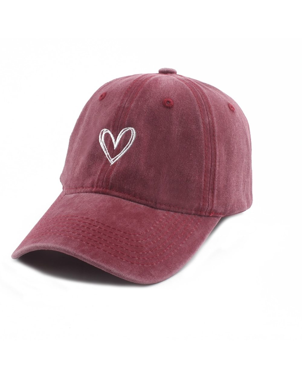Fashion Outdoor Sport Baseball Caps For Men Women Love Heart Embroidery Snapback Cap Washed Cotton Dad Hat front-0
