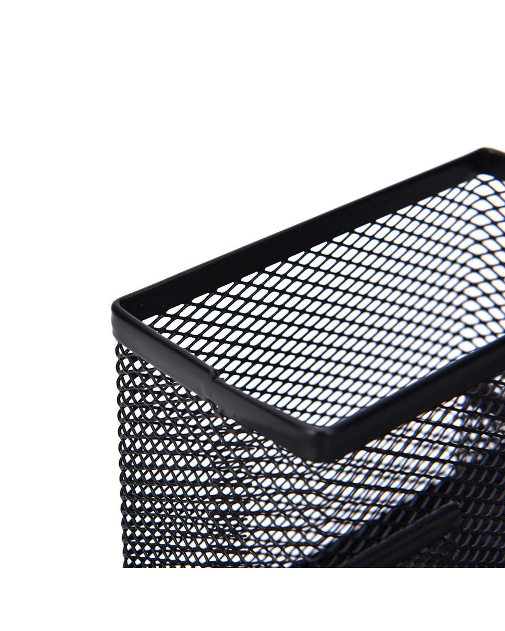 1Pc Black Metal Mesh Box Pen Pencils Holder Case Desk Stationery Storage Organizer Home Office Useful Save Space front-5