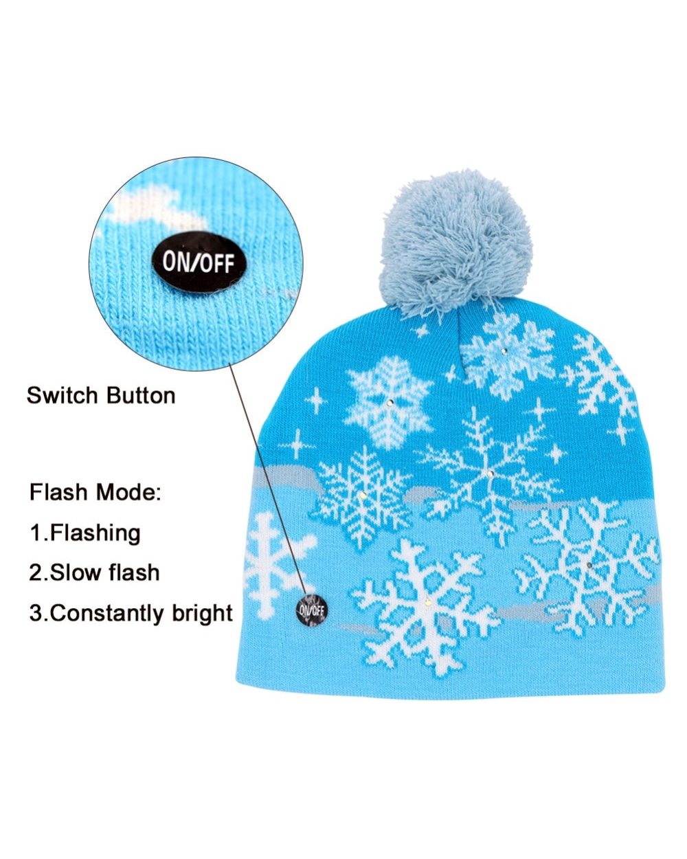 EARLY CHRISTMAS SALE - LED Knitted Christmas Hat front-2