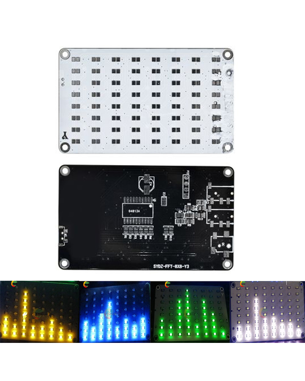 Led Light Audio Analyzer Level Indicator Kit 8X8 Audio Spectrum Light Kit Level Indicator Amplifier For Car Player Ambi front-1