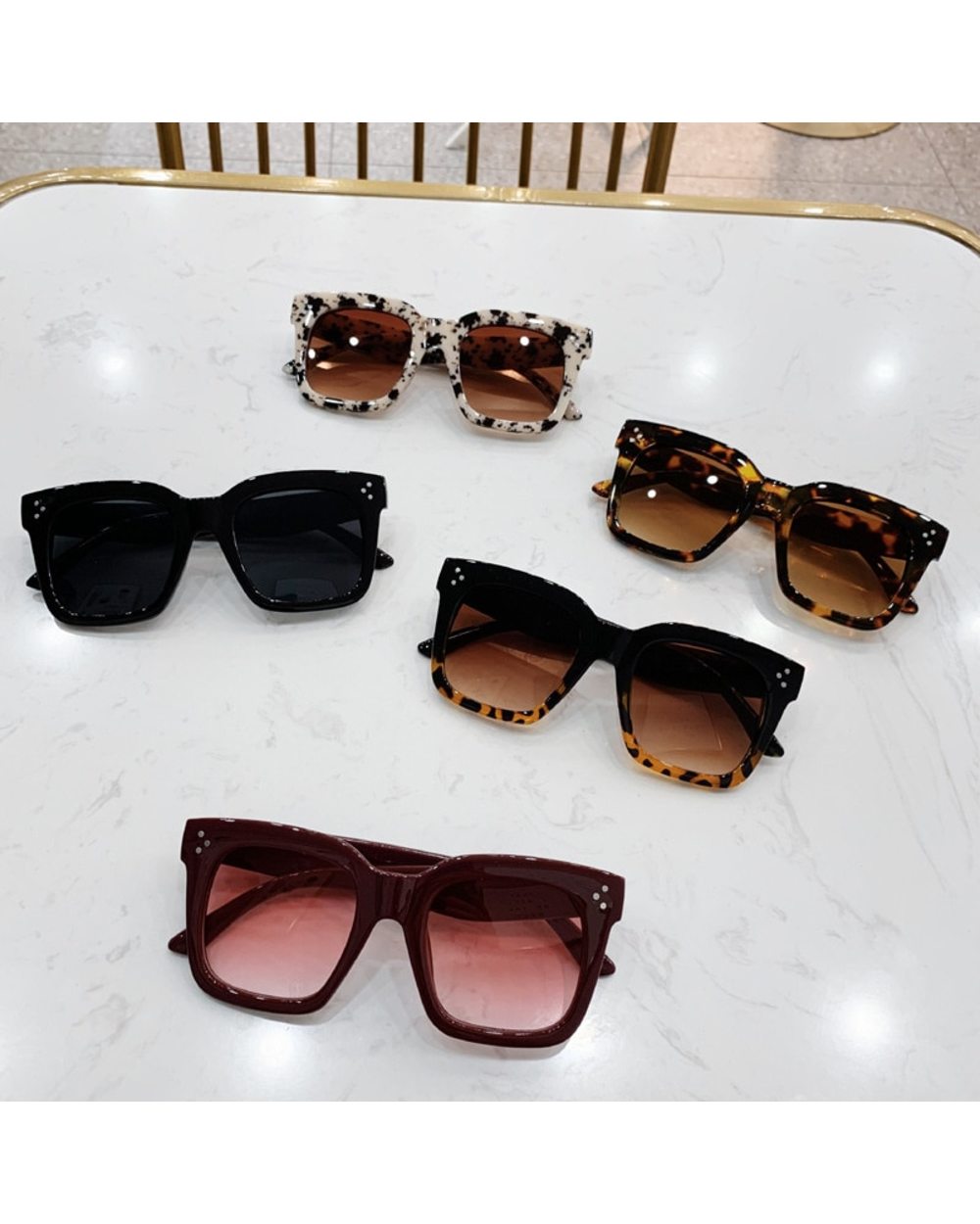 Oversized Square Sunglasses Woman Retro Black Driving Shades Eyewear Female Vintage Brand Designer Mirror Sun Glasses O front-5