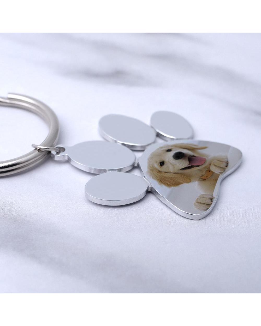 Personalized Dog Keychain, Custom Photo Keychain, Engraved Pet Photo Keychain, Pet Lover Gift front-4