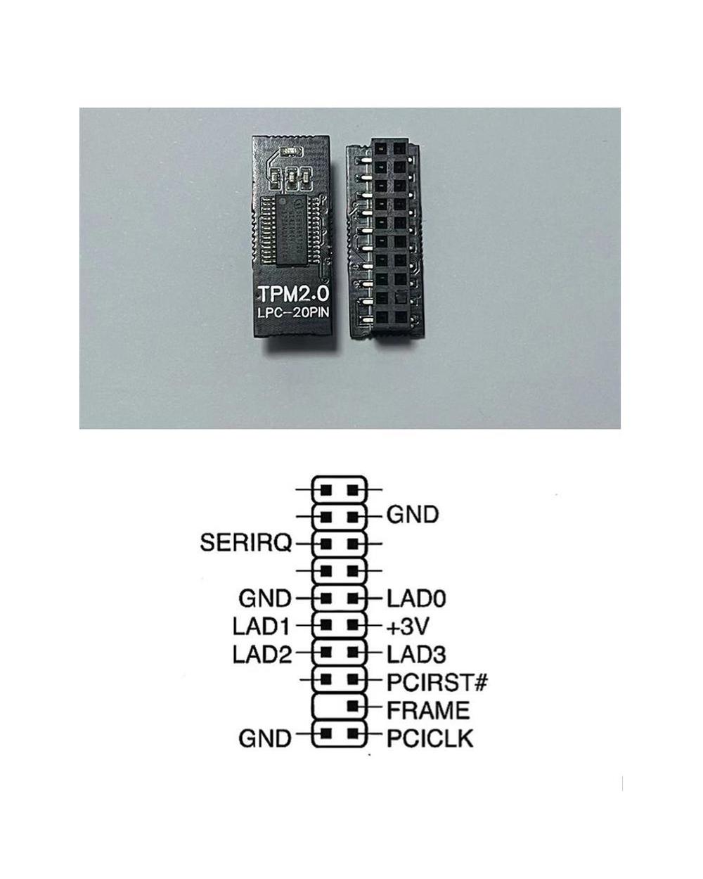 Tpm 2.0 Module Encryption Security Module Board Remote Card Supports Multi-Brand Motherboard 12 14 18 20-1Pin Pin Color front-3