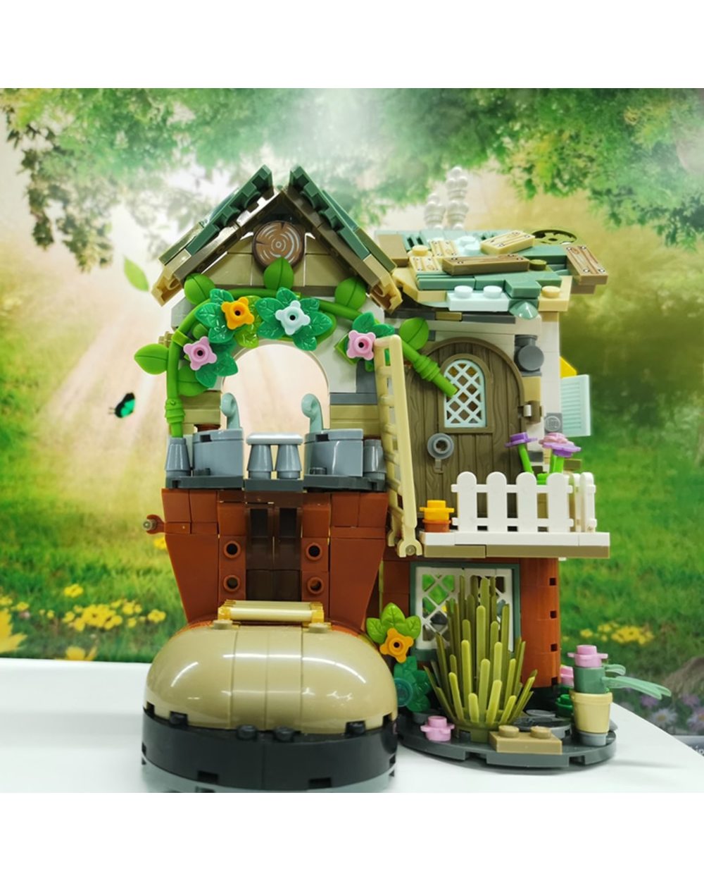 Forest Cabin Shoe House Rabbit Animal Flower Tree 3D Model DIY Mini Blocks Bricks Building Toy for Children Gift no Box front-3