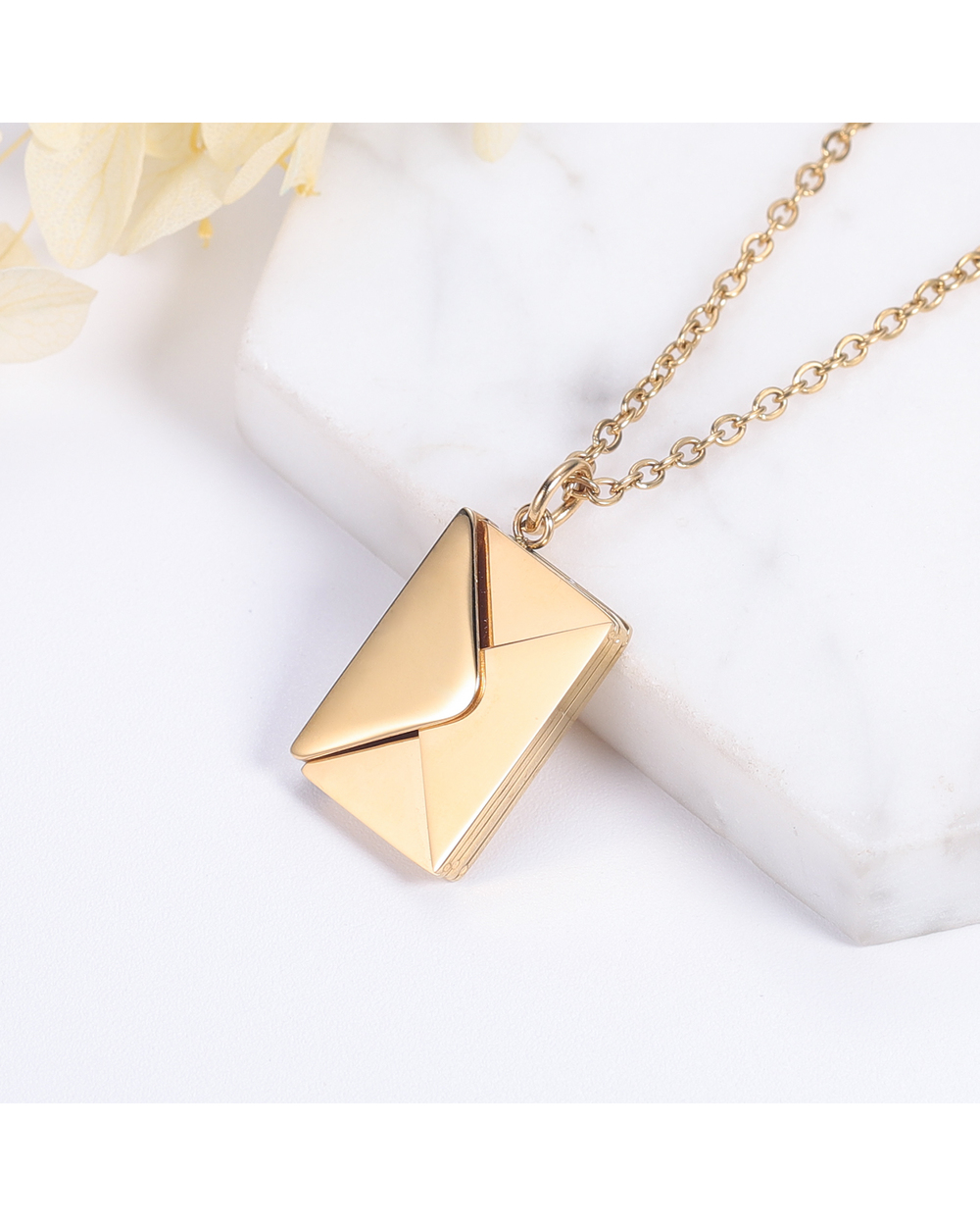 Love Letter Envelope Pendant Necklace Customized Stainless Steel Jewelry front-1