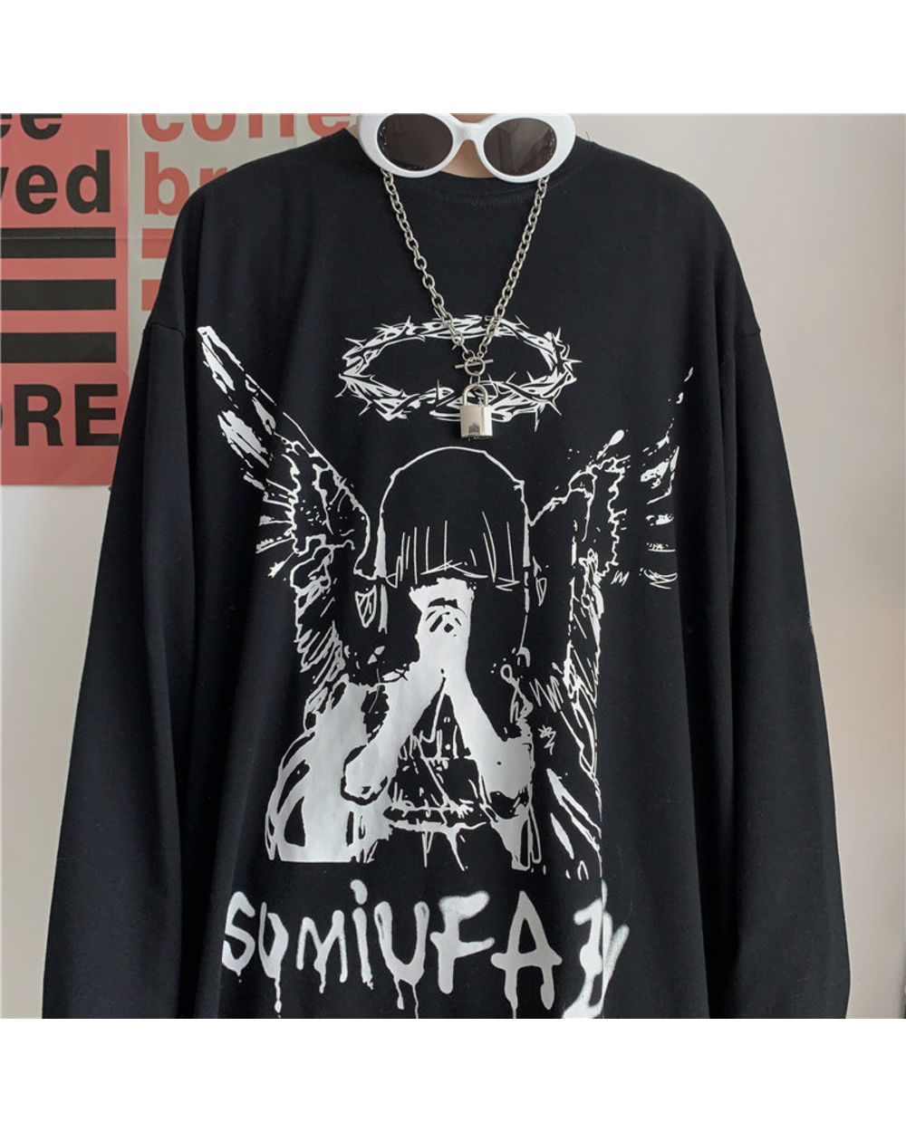 Men Long Sleeve T-shirts Autumn Print Gothic Vintage Ulzzang Cozy High Street Streetwear 5XL Baggy Korean Trendy Harajuk front-1
