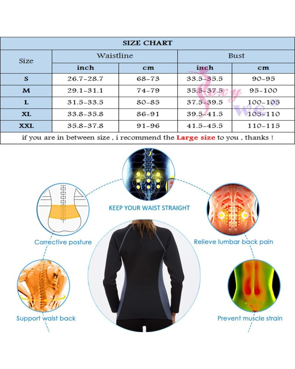 Long Sleeve Yoga Fitness Tight Women Neoprene Sauna Suit Waist Trainer Zipper Shapewear front-5