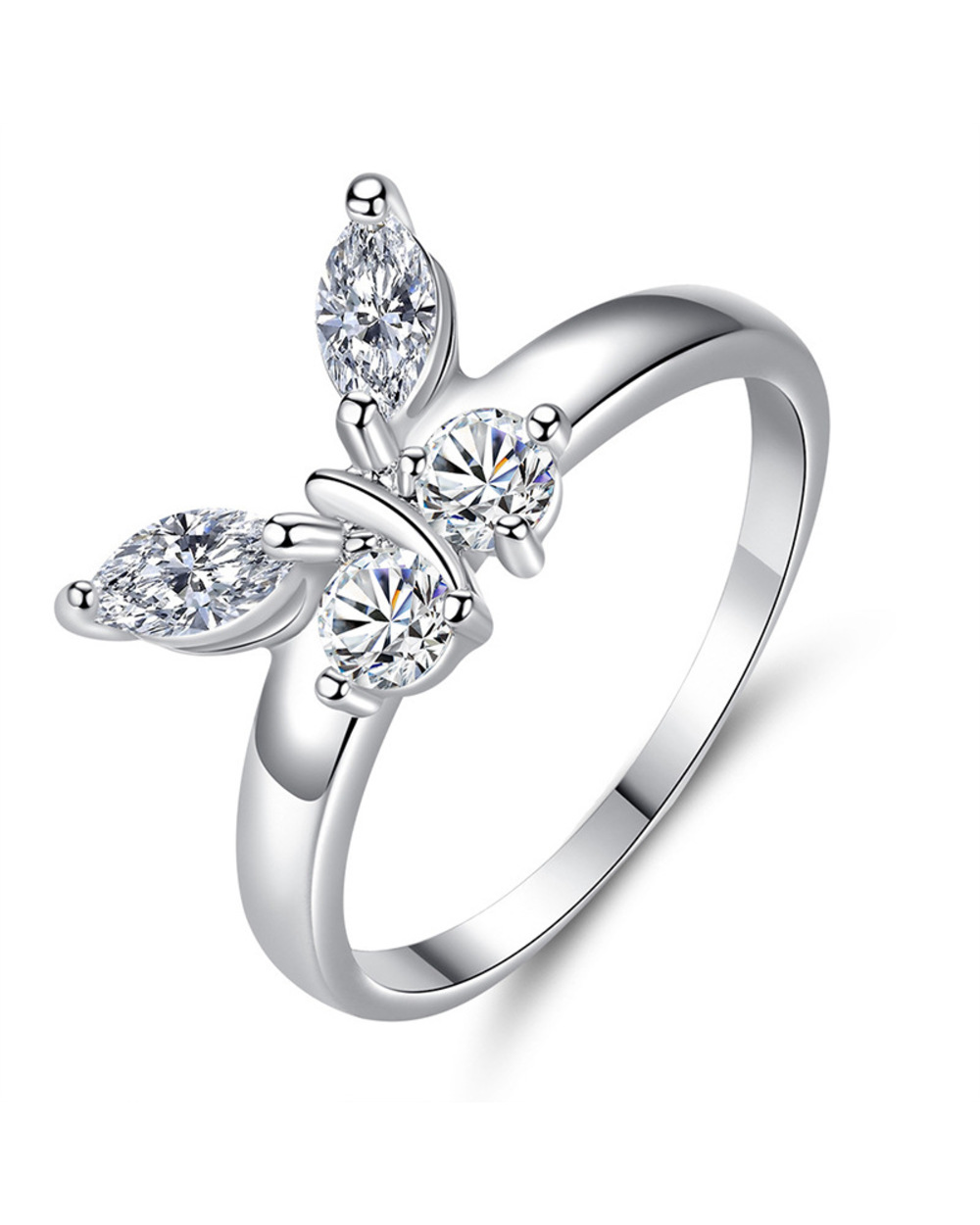 Zirconia Butterfly Rings For Women