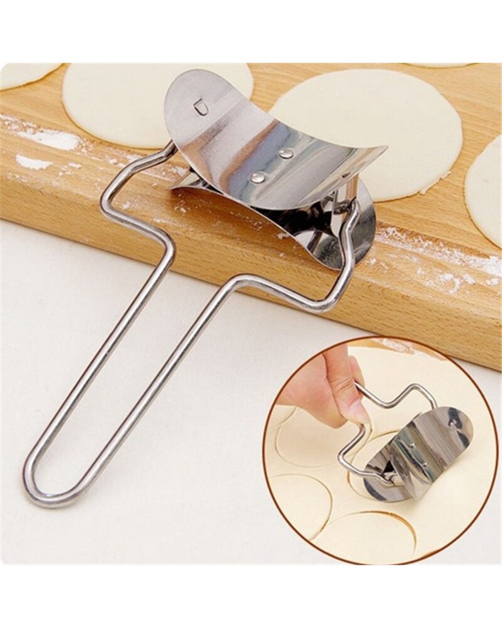 Large Dumpling Dough Circle Roller Machine Cutter front-2