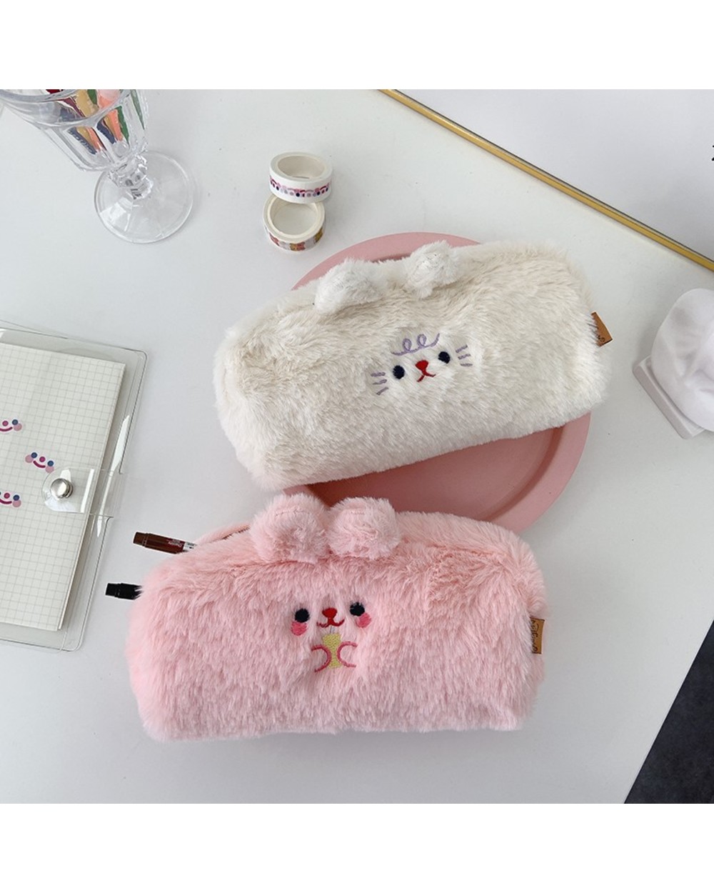 Kawaii Korea Pencil Bag Cute Pencil Box Pencilcase Plush Pencil Case Fabric Quality School Supplies Stationery For Stud front-1