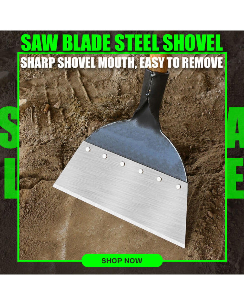 All-Steel Multi-Functional Garden Cleaning Shovel Weeding Rake Hoe front-5