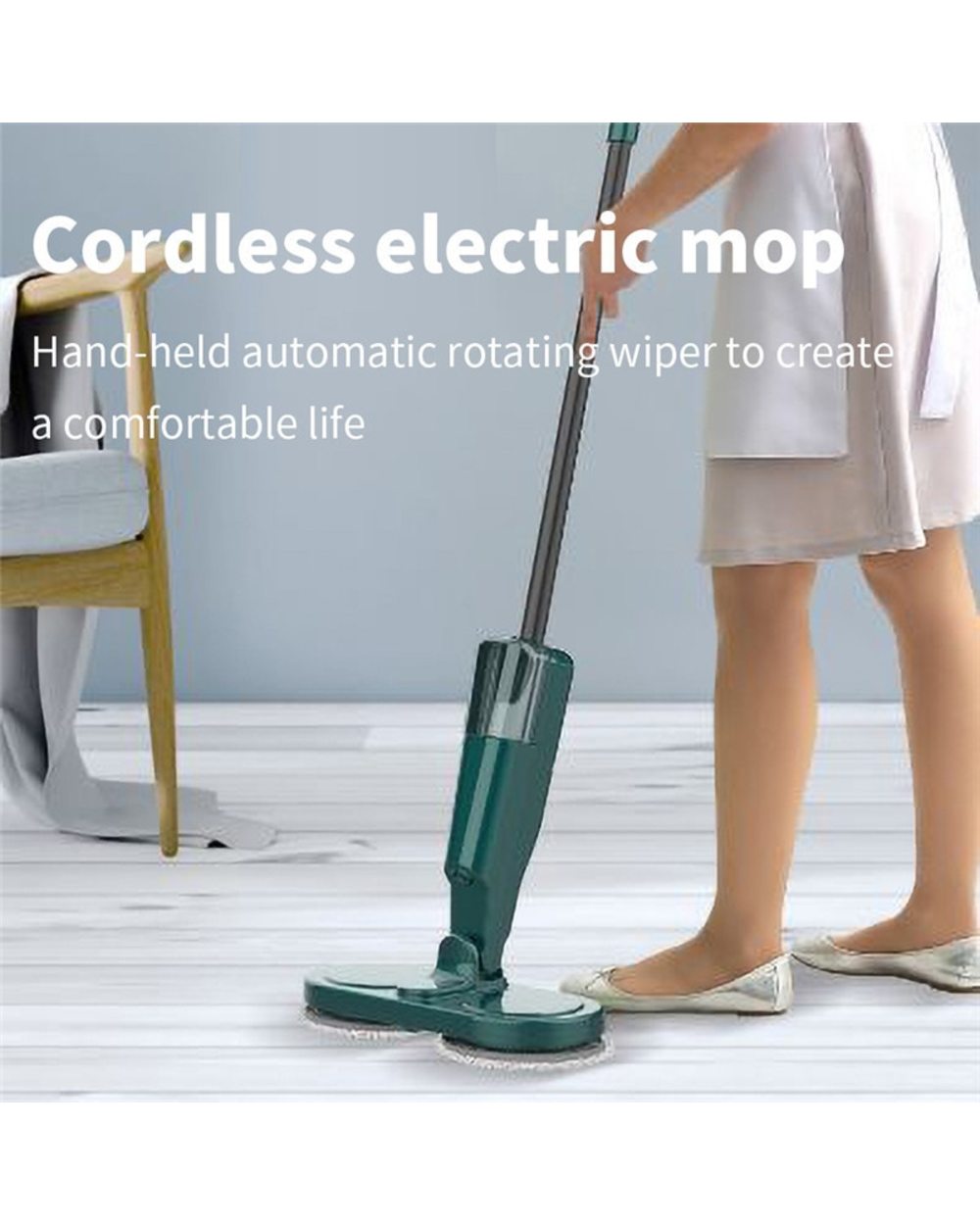 Floor Mop With Sprayer For Cleaning Handheld Wireless Rotary Electric Mop Floor Cleaning Chargeable Home Appliance front-2