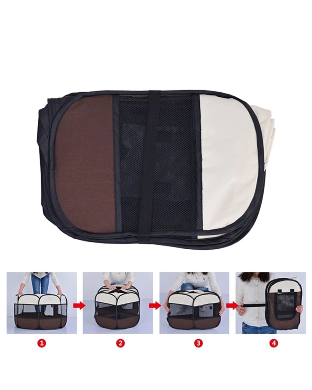 Portable Folding Pet Tent Dog House Octagonal Cage For Cat Tent Playpen Puppy Kennel Easy Operation Fence Outdoor Big D front-5