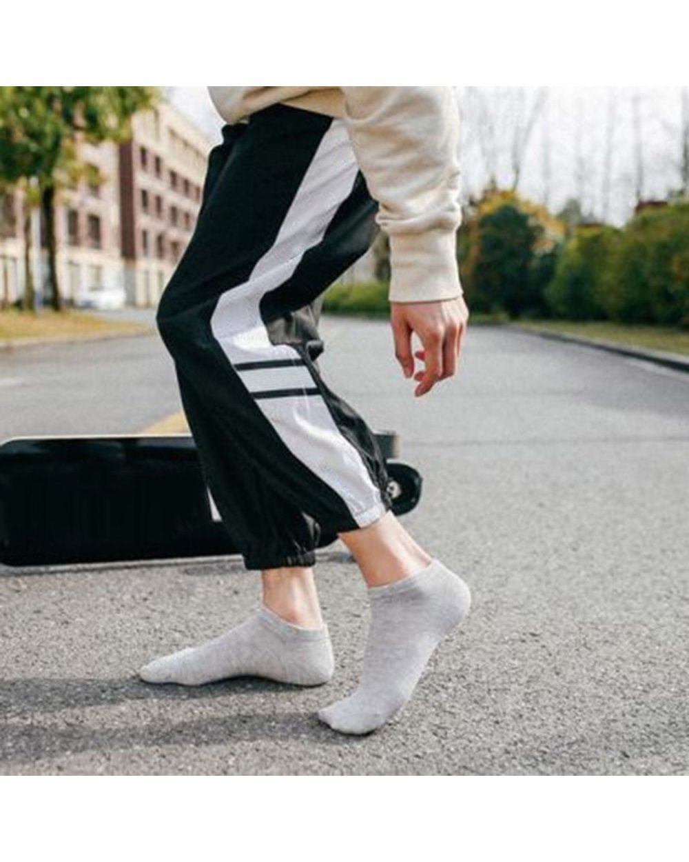 5 Pairs/Lot Low Cut Men Socks Solid Color Black White Gray Breathable Cotton Sports Socks Male Short Socks Women Men front-1