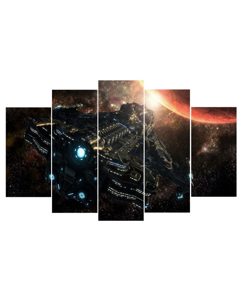 Modern Starcraft Picture Print Space 5 Panel Canvas Art Wall Decor front-1