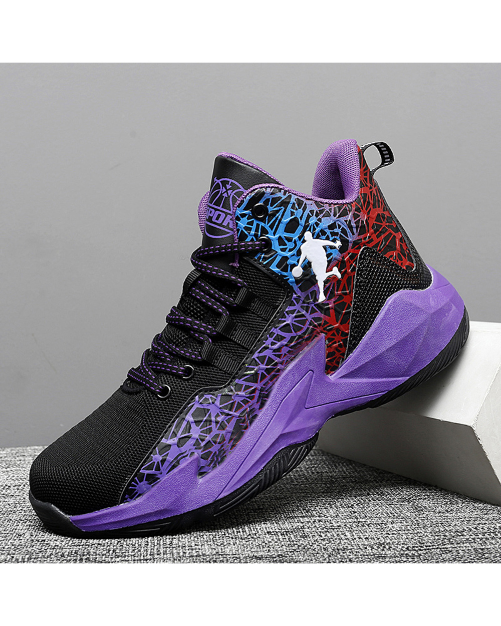 Man Basketball Shoes Breathable Anti-slip Basketball Sneakers Men Lace-up Sports Gym Ankle Boots Shoes Basket front-1