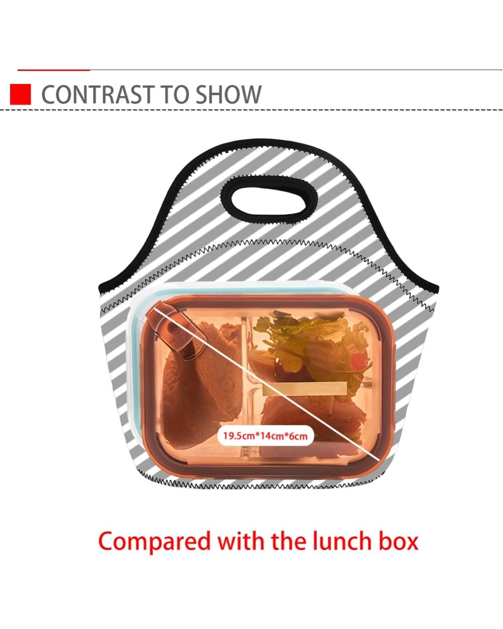 Twoheartsgirl Unisex Men Women Picnic Food Bag Cool German Shepherd Neoprene Tote Lunch Bag for Children Kids Adult front-3