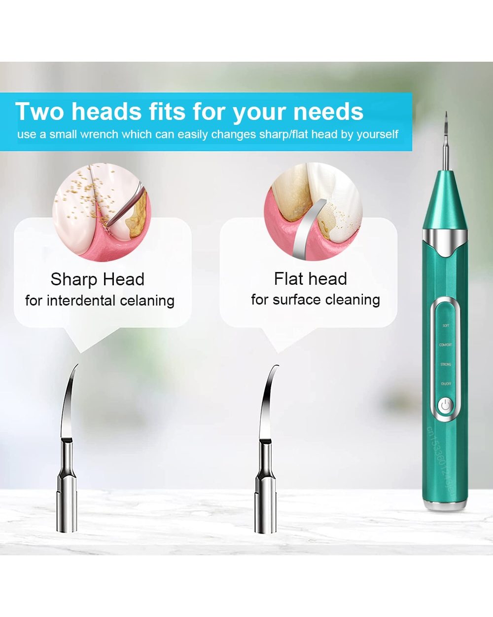 Dental Scaler Teeth Tartar Remover Ultrasonic Cleaning Dental Plaque Calculus Remover Sonic Tooth Cleaner Dental Stone front-5