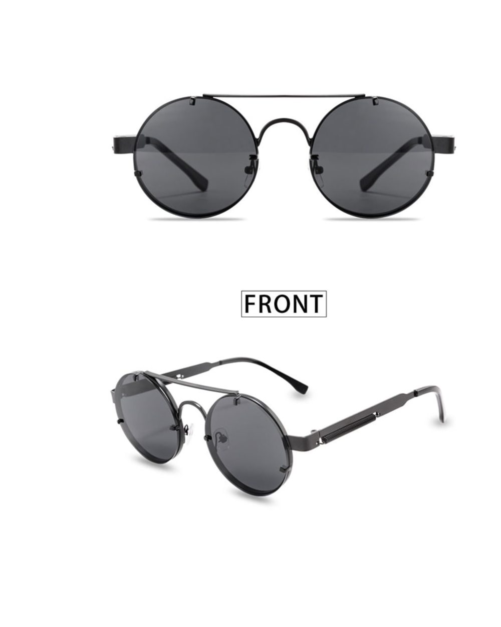 Retro Classic Gothic Steampunk Sunglasses Men Women Brand Designer Round Metal Frame Colorful Lens Sun Glasses Uv400 Ey front-5