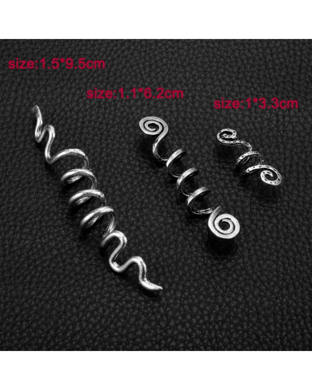 Viking Spiral Charms Beads for Hair Braids for Beard Hair Beads Jewelry front-4