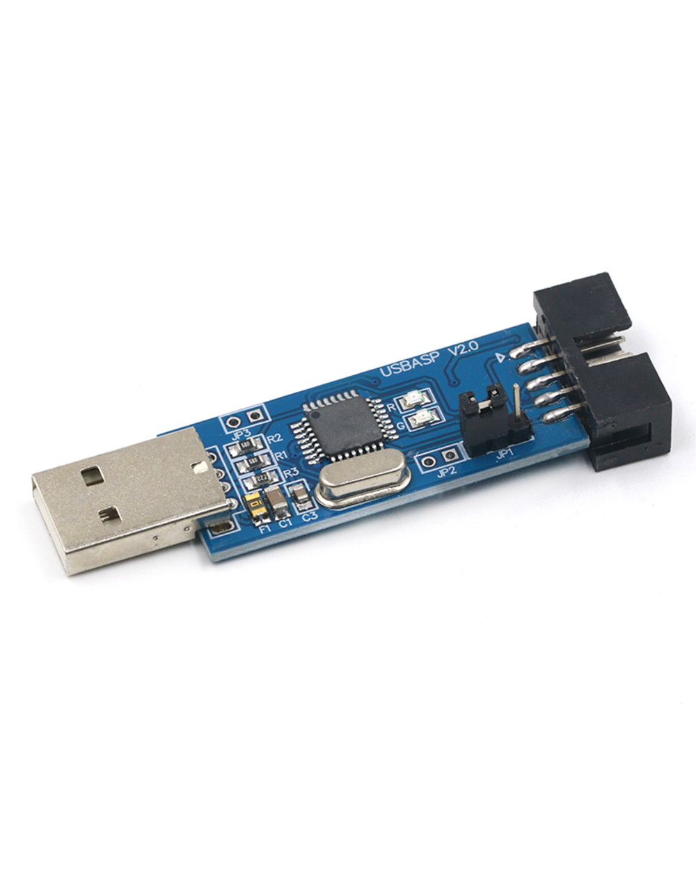 1Set Usbasp Usbisp Avr Programmer Usb Atmega8 Atmega128 Attiny/Can/Pwm 10Pin Wire Module Diy + 10Pin To 6 Pin Adapter B front-3