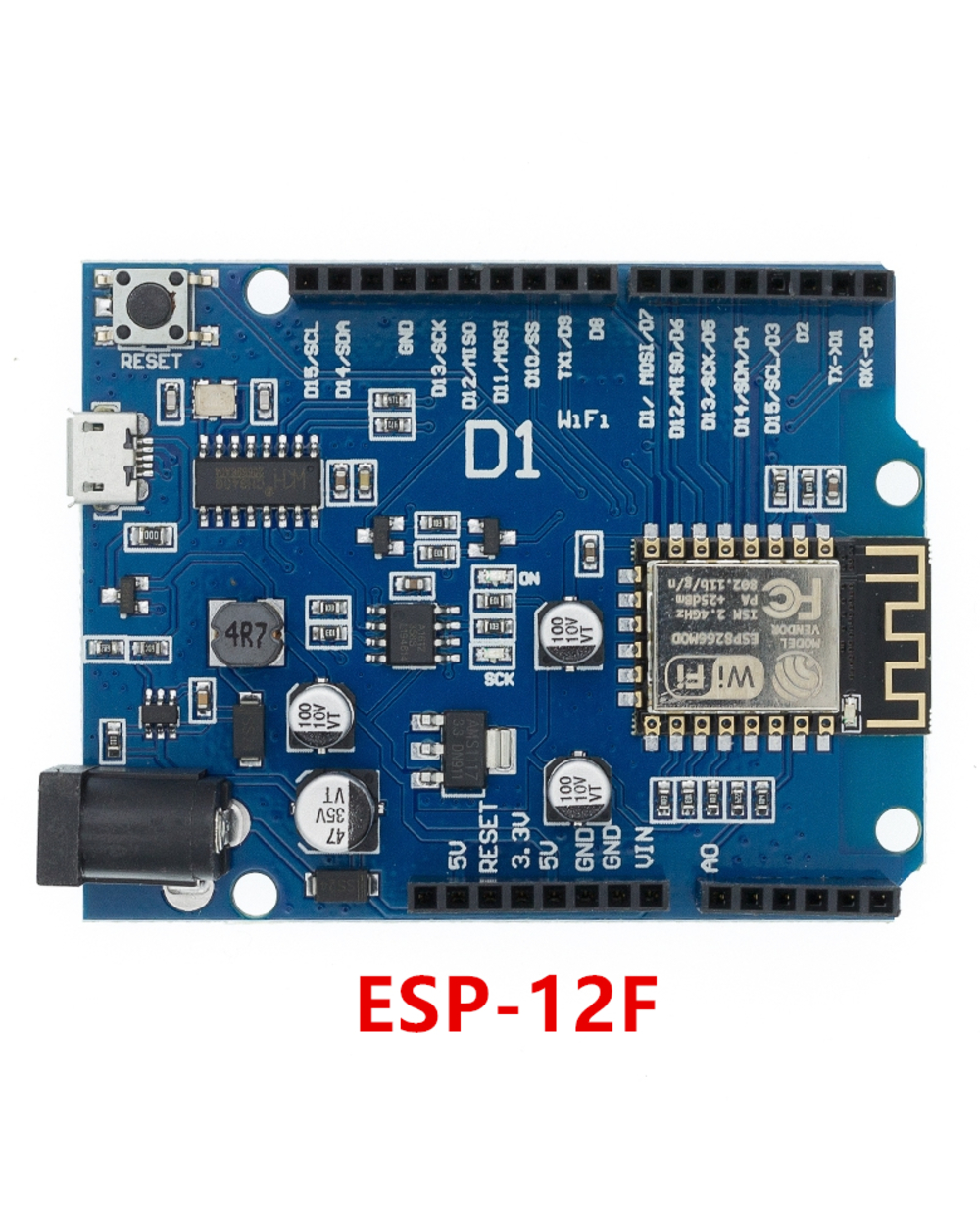 Smart Electronics Esp-12F/12E Wemos D1 Wifi Uno Based Esp8266 Shield For Arduino Compatible Ide front-3