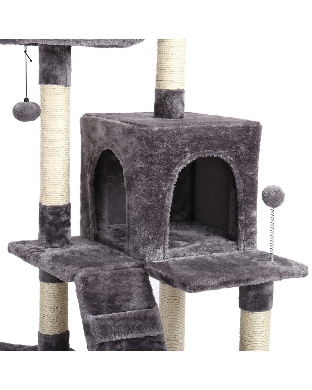 180CM Multi-Level Cat Tree For Cats With Cozy Perches Stable Cat Climbing Frame Cat Scratch Board Toys front-2