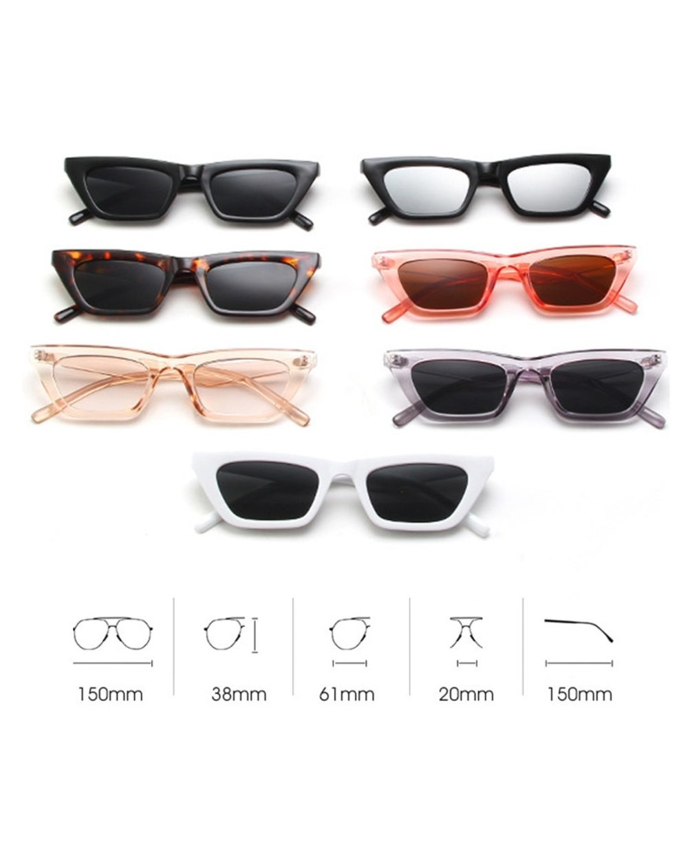 Luxury Rectangle Sunglasses Woman Vintage Cat Eye Design Sun Glasses Female Male Personality Cool Retro Black Cateye Oc front-5