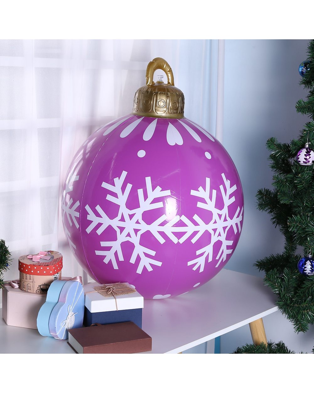 Outdoor Christmas Ball PVC Inflatable Toy Ball Ornament Shop Christmas Tree Decoration Balls Xmas Party Hanging Pendant front-2