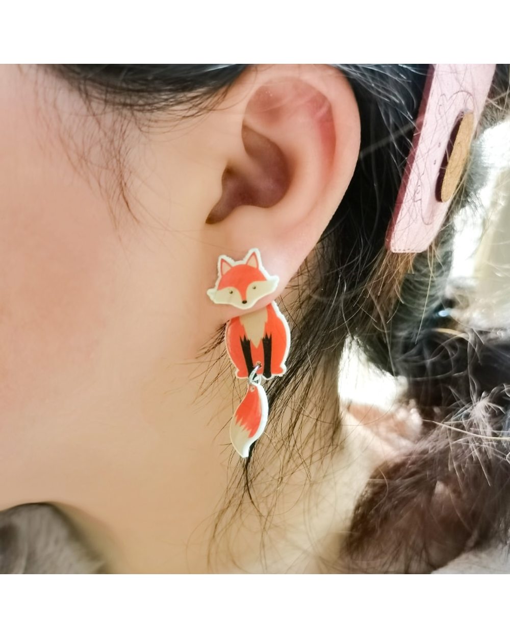 Corgi Acrylic Stud Earrings Rein Epoxys Ear Jewelry front-3