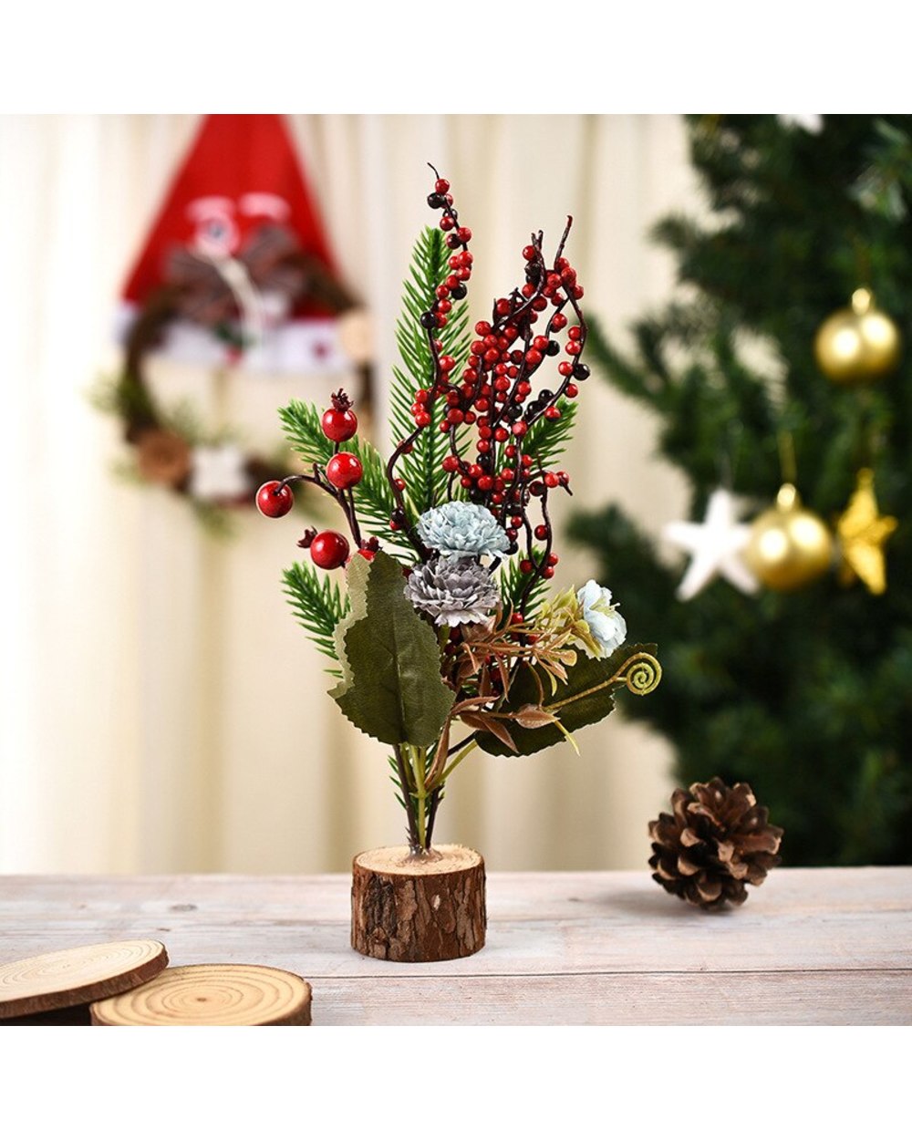 2022 New Artificial Christmas Tree Mini Xmas Tree Table Decoration Christmas Ornament New Year Noel Navidad Natal Party front-2