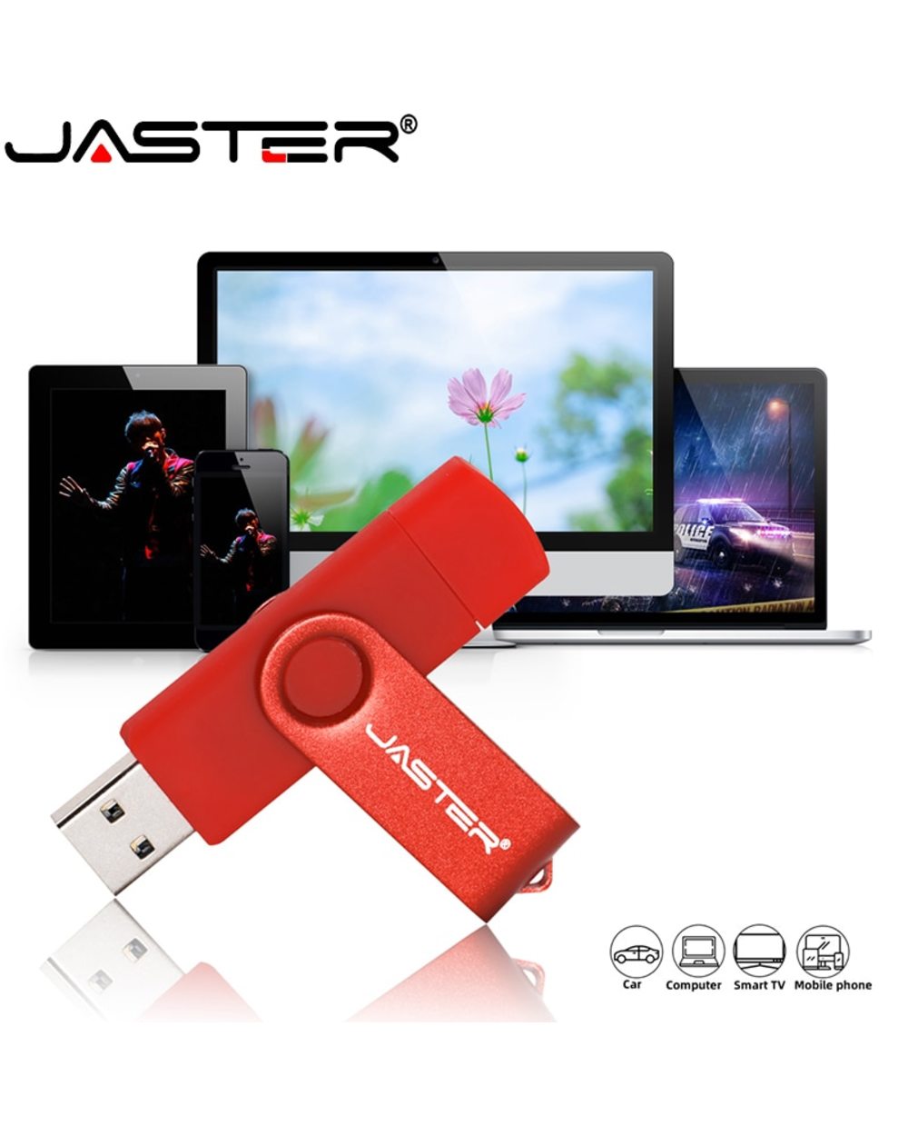 3 in 1 USB flash drive OTG High Speed Pen Drive 64GB 32GB TYPE-C Adapter Gift 16GB 8GB Micro USB stick Red front-4