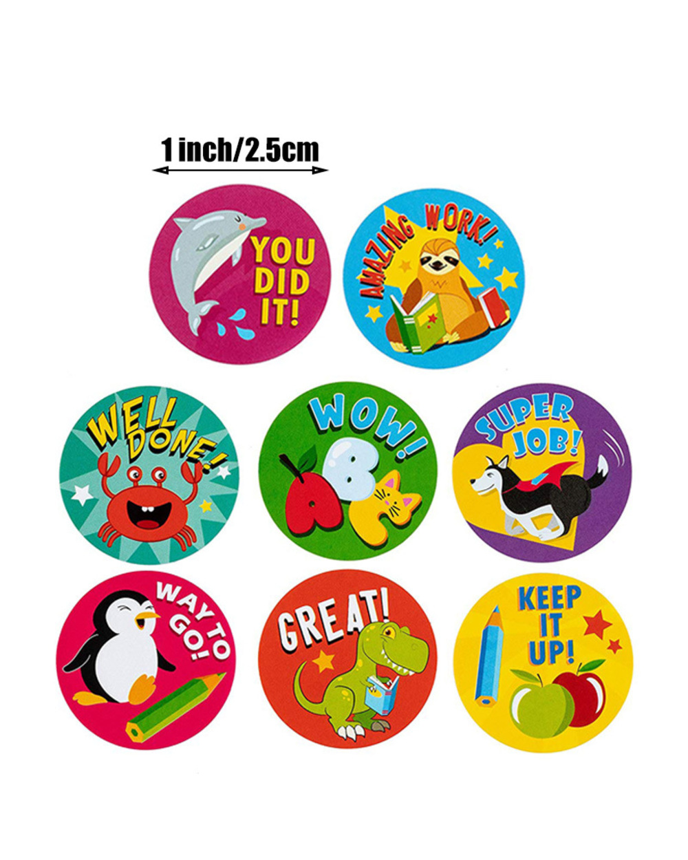 100-500Pcs Cartoon Stickers Zoo Animal Roll Stickers School Teacher Student Christmas Gift Scrapbooking Stationery Stic front-1