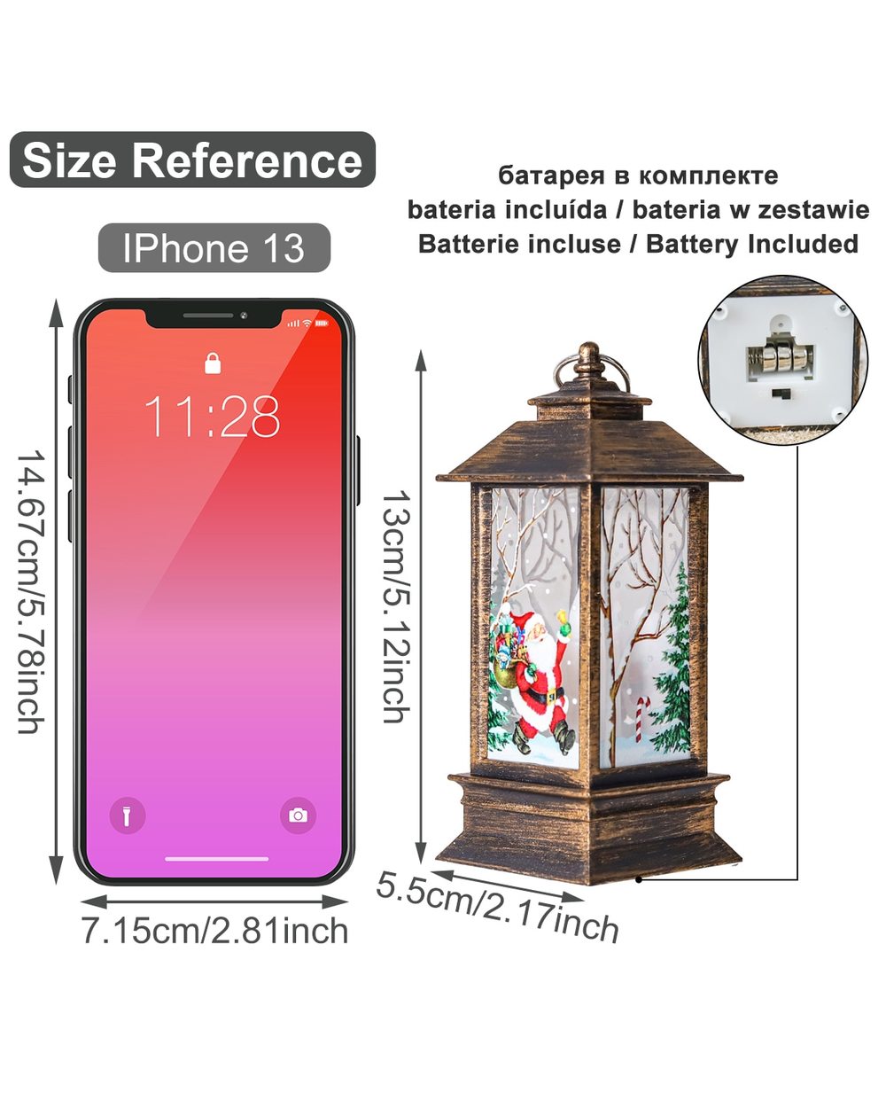 Christmas Lantern Light Merry Christmas Decorations for Home 2021 Navidad Christmas Tree Ornaments front-2
