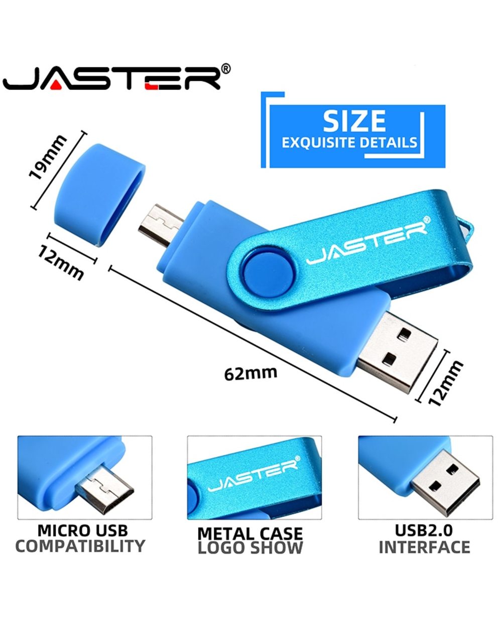 3 in 1 USB flash drive OTG High Speed Pen Drive 64GB 32GB TYPE-C Adapter Gift 16GB 8GB Micro USB stick Red front-1