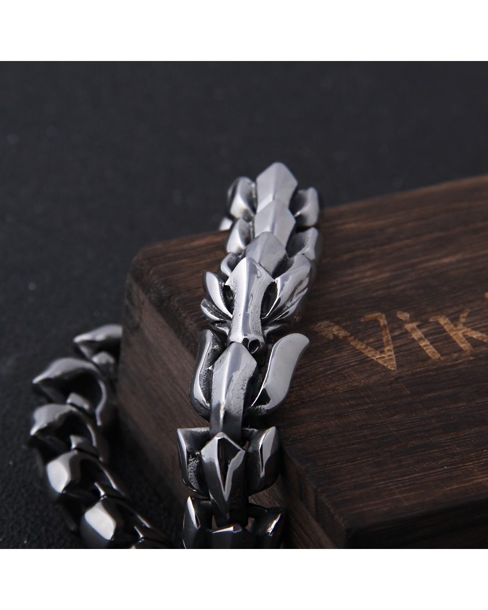 Viking Ouroboros VINTAGE PUNK Bracelet For Men Fashion Jewelry front-1